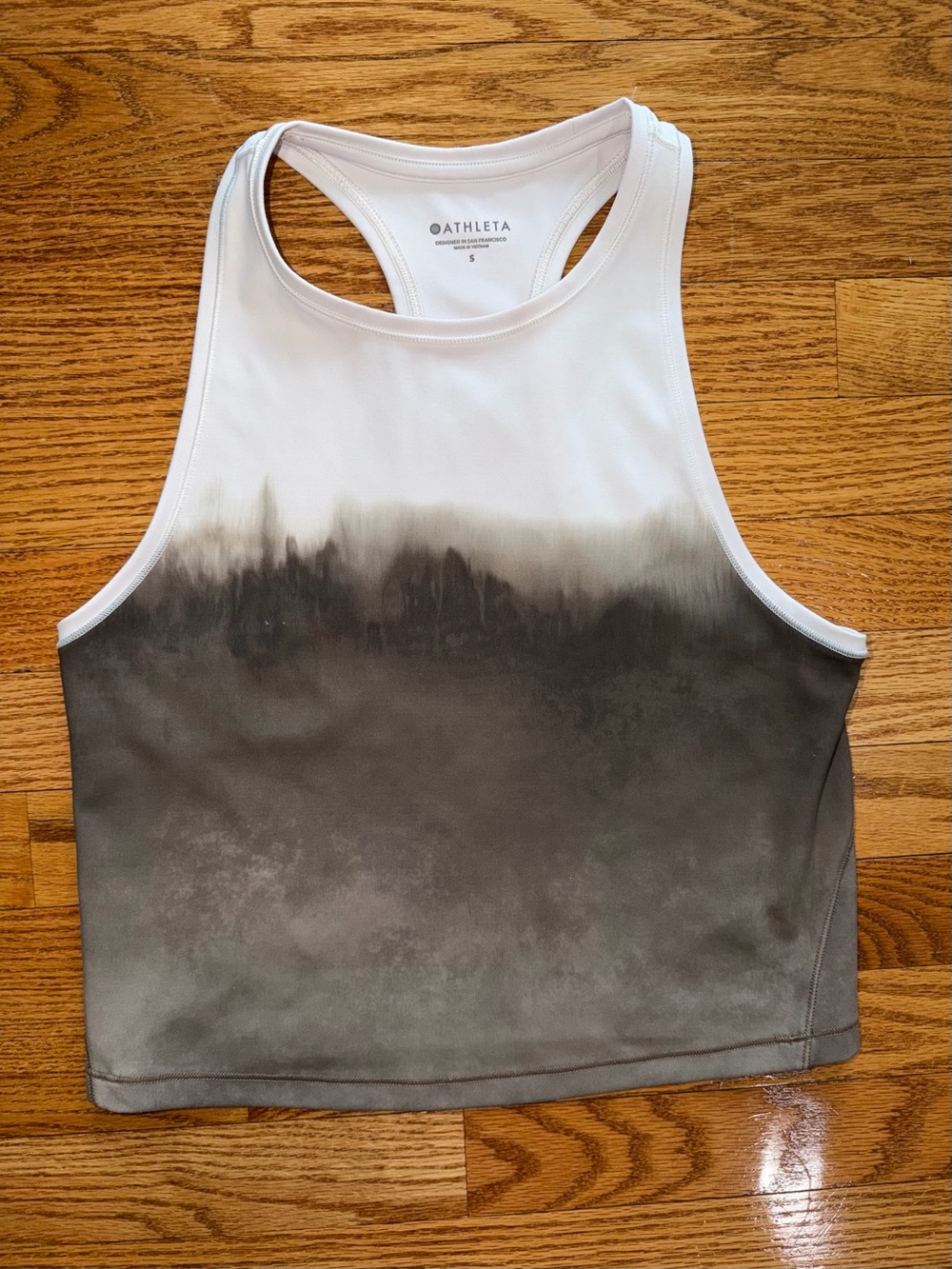Athleta White to Gray Ombre Racerback Tank Top